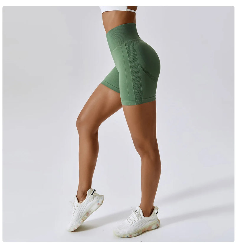 Seamless High-Waisted Cycling Shorts