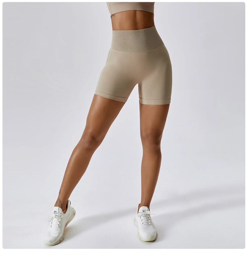 Seamless High-Waisted Cycling Shorts