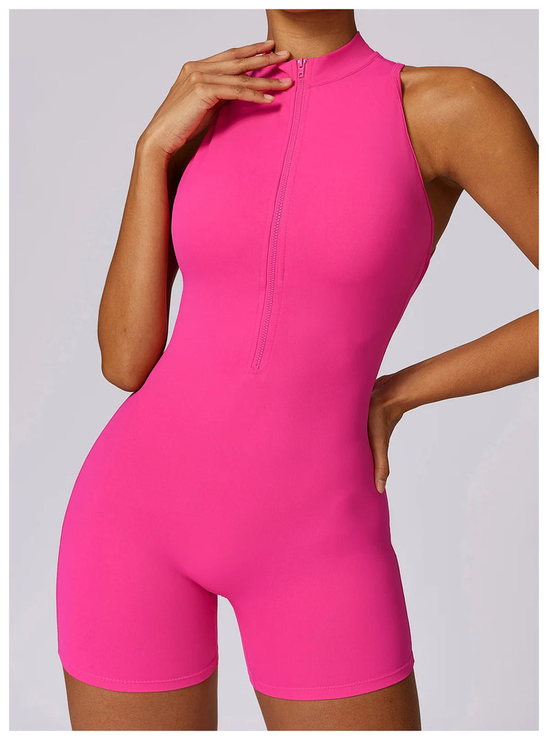 V Back Scrunch Sports Jumpsuit