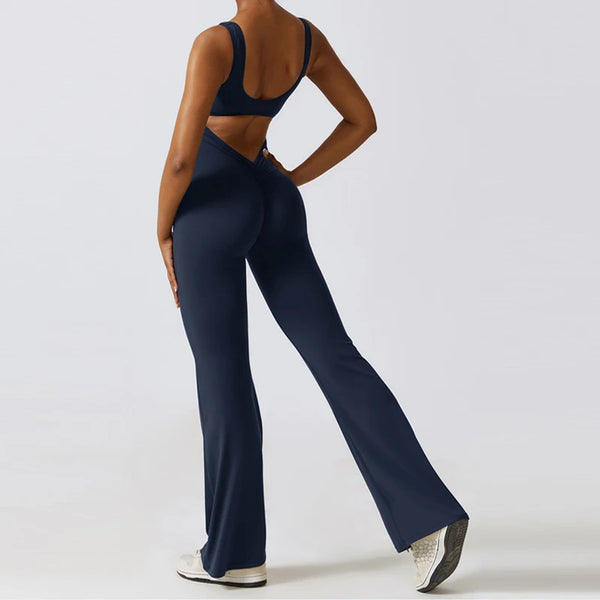 V Back Scrunch Flared Bodysuit