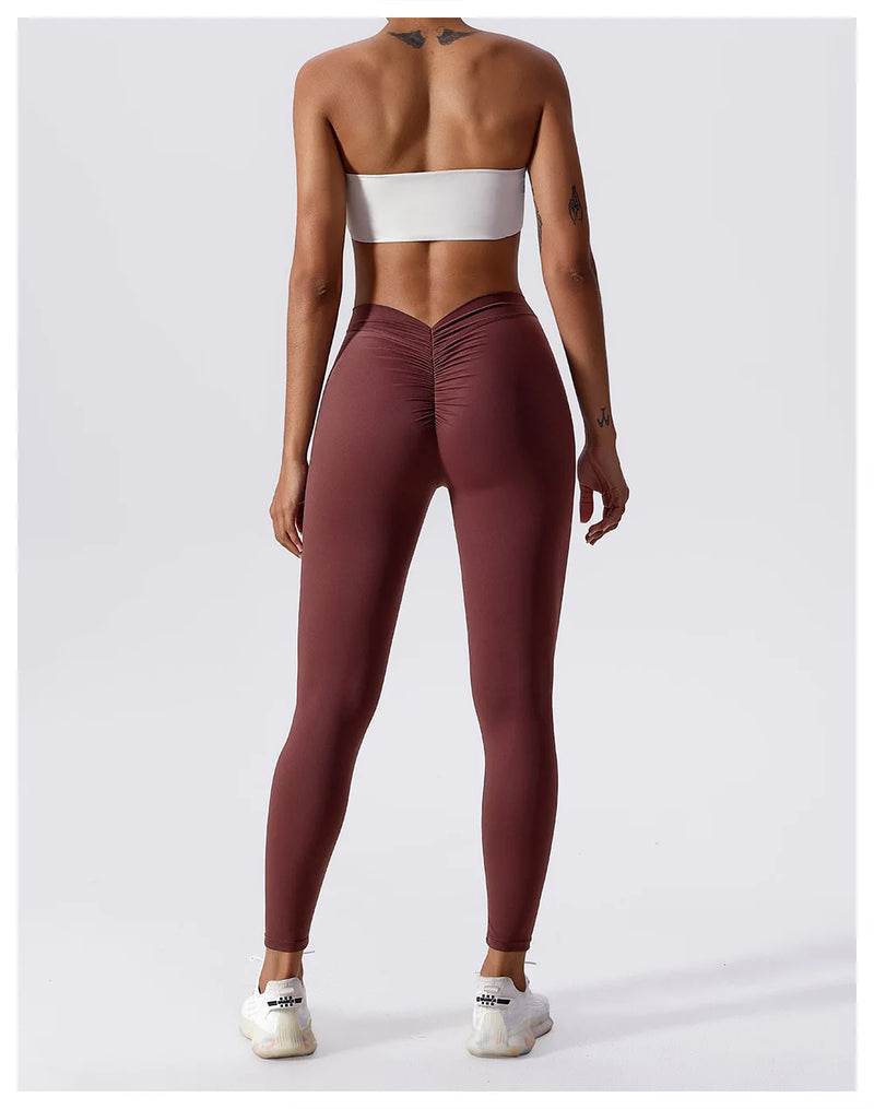 High-Waisted Peach Leggings