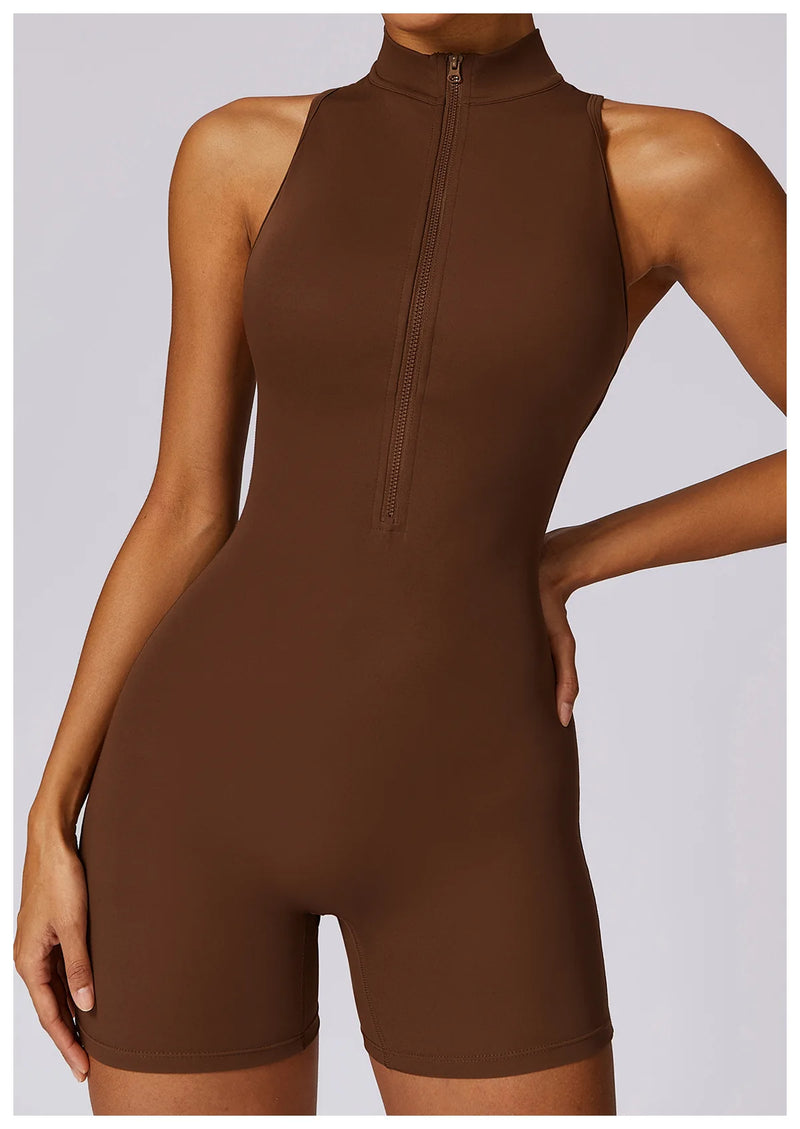 V Back Scrunch Sports Jumpsuit