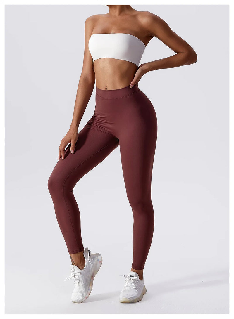 High-Waisted Peach Leggings