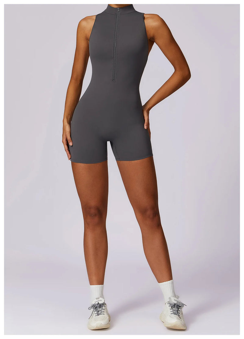 V Back Scrunch Sports Jumpsuit