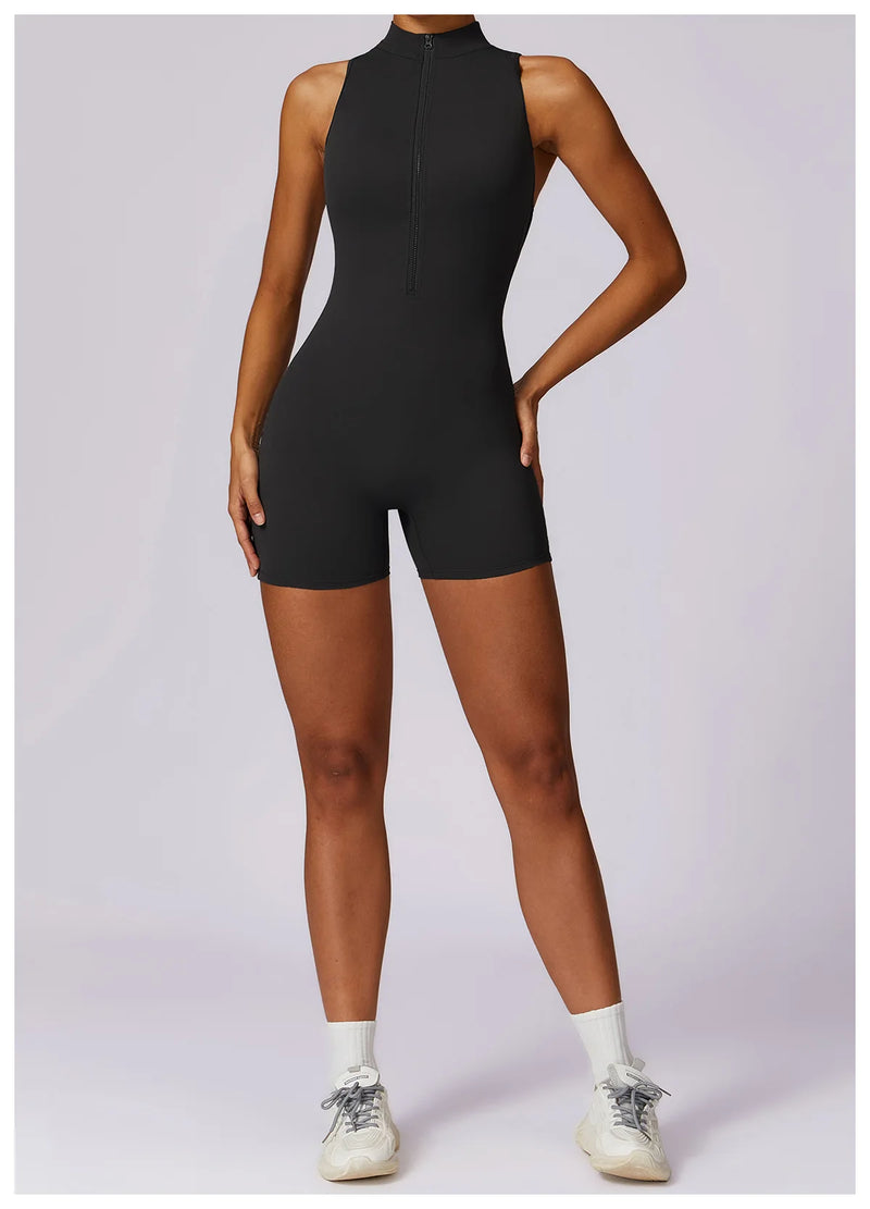 V Back Scrunch Sports Jumpsuit