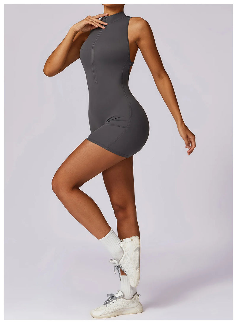 V Back Scrunch Sports Jumpsuit