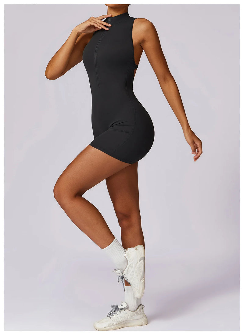 V Back Scrunch Sports Jumpsuit