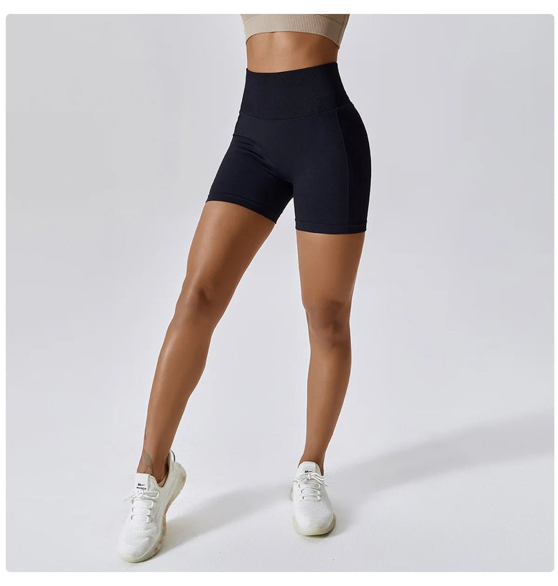 Seamless High-Waisted Cycling Shorts