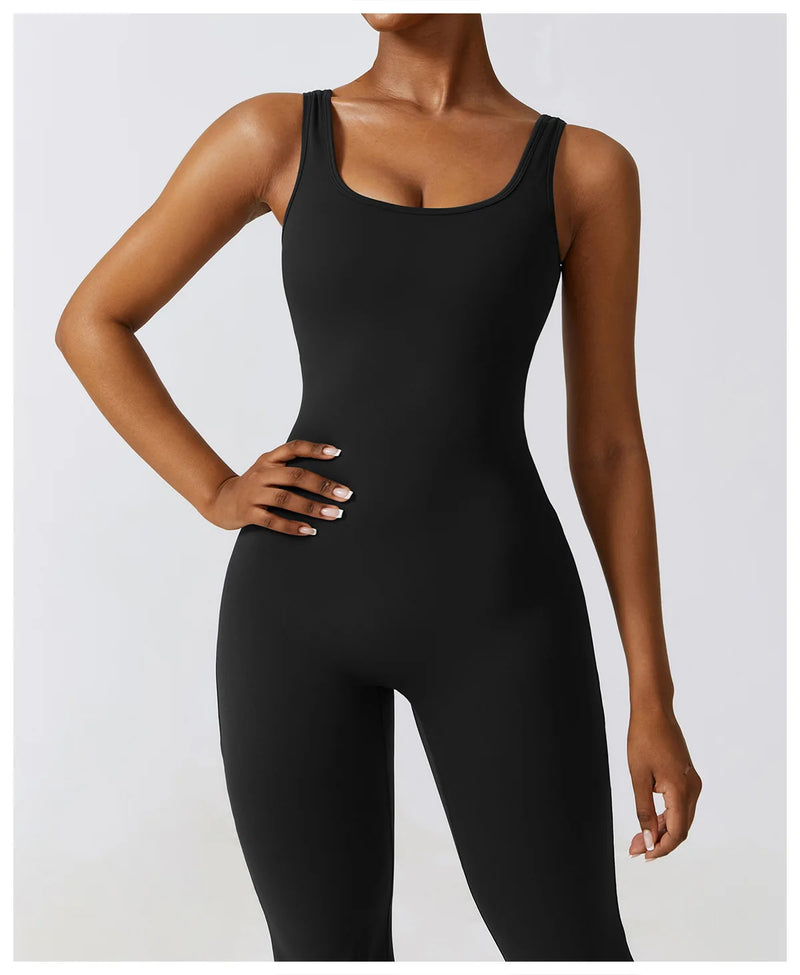 V Back Scrunch Flared Bodysuit