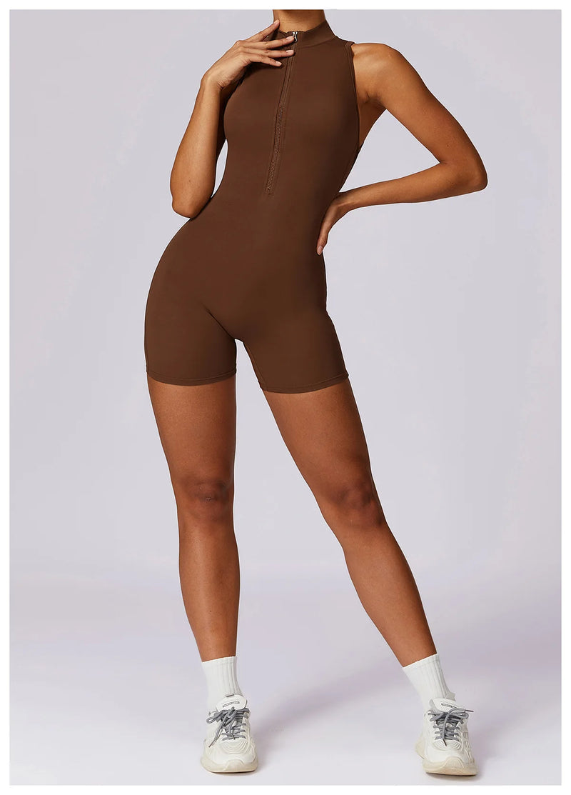 V Back Scrunch Sports Jumpsuit