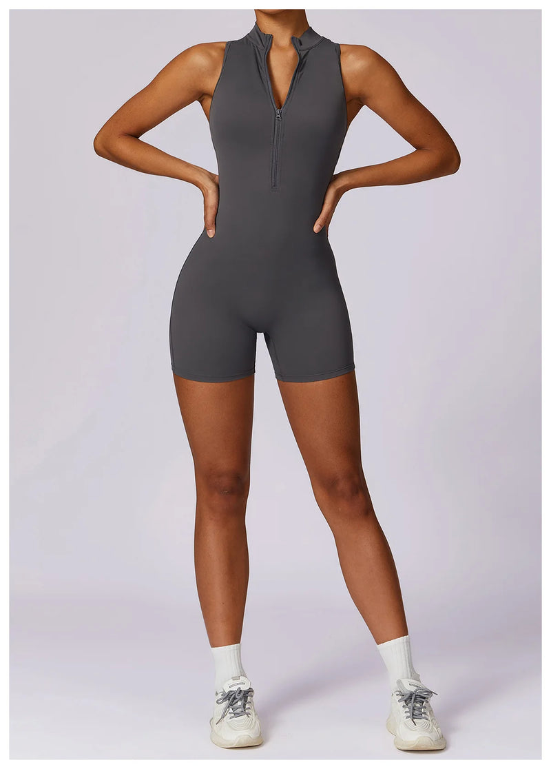 V Back Scrunch Sports Jumpsuit