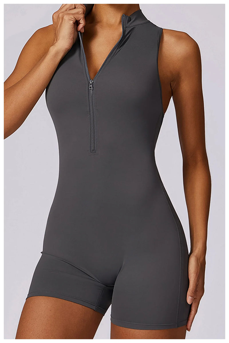 V Back Scrunch Sports Jumpsuit